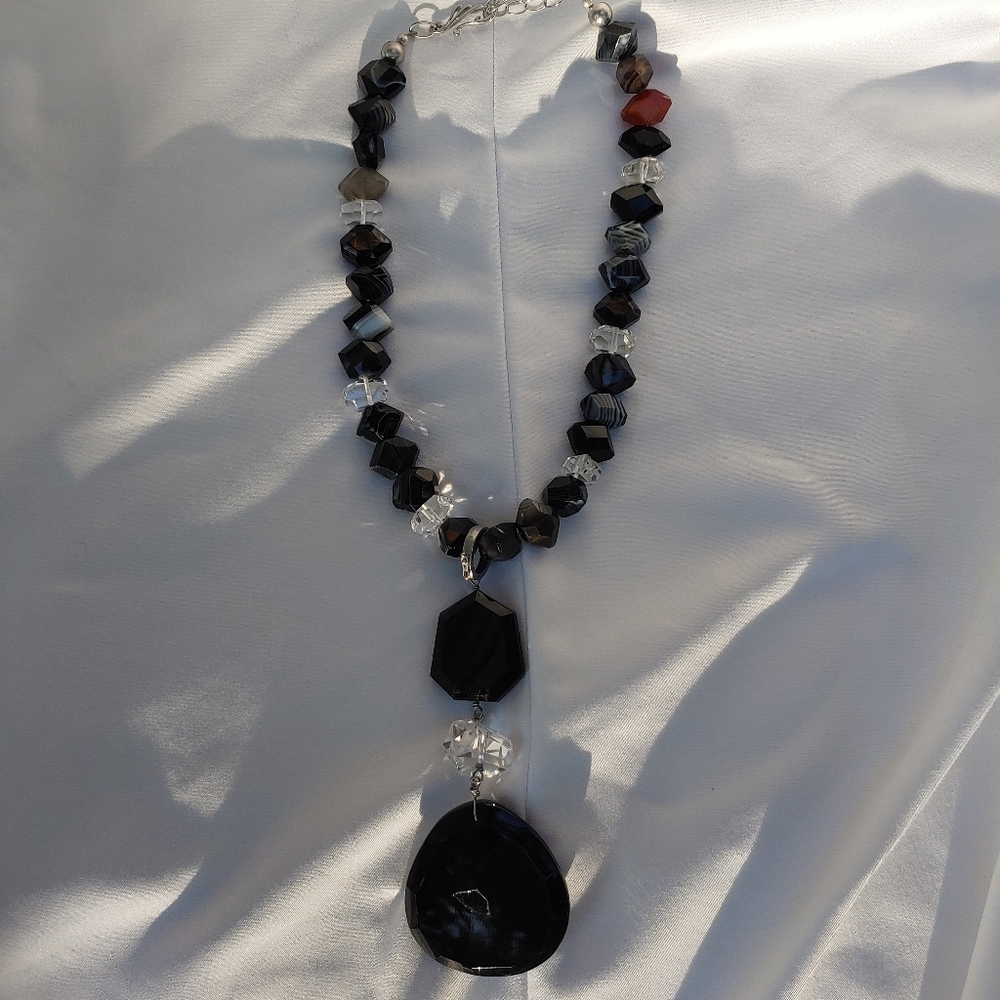 Deb Guyot Banded & Sliced Agate/Herkimer Quartz - image 2